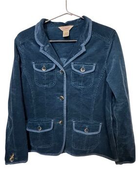 Vintage L.L. Bean Women's M Navy Corduroy Button Jacket MINTY RARE